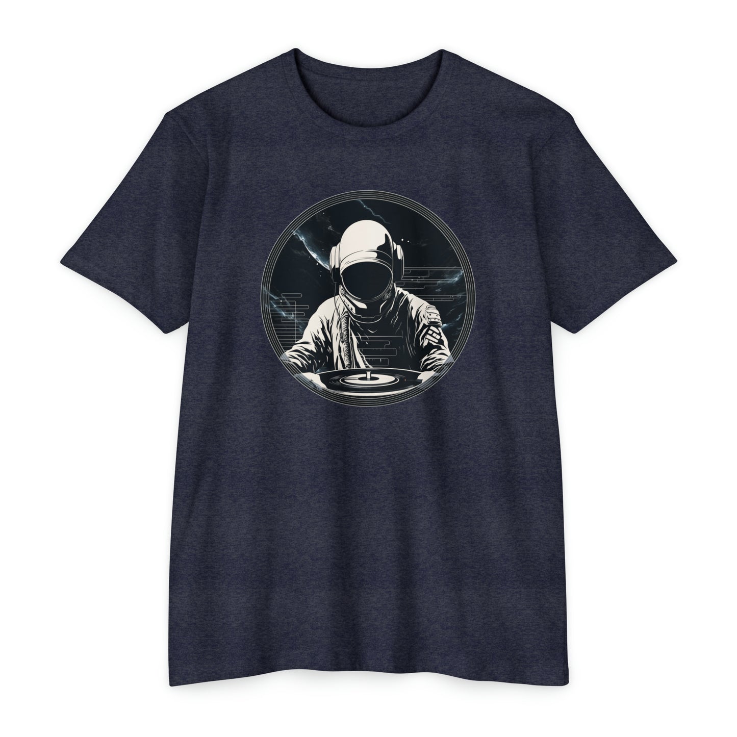 DJ Space Face Vinyl Record Shirt