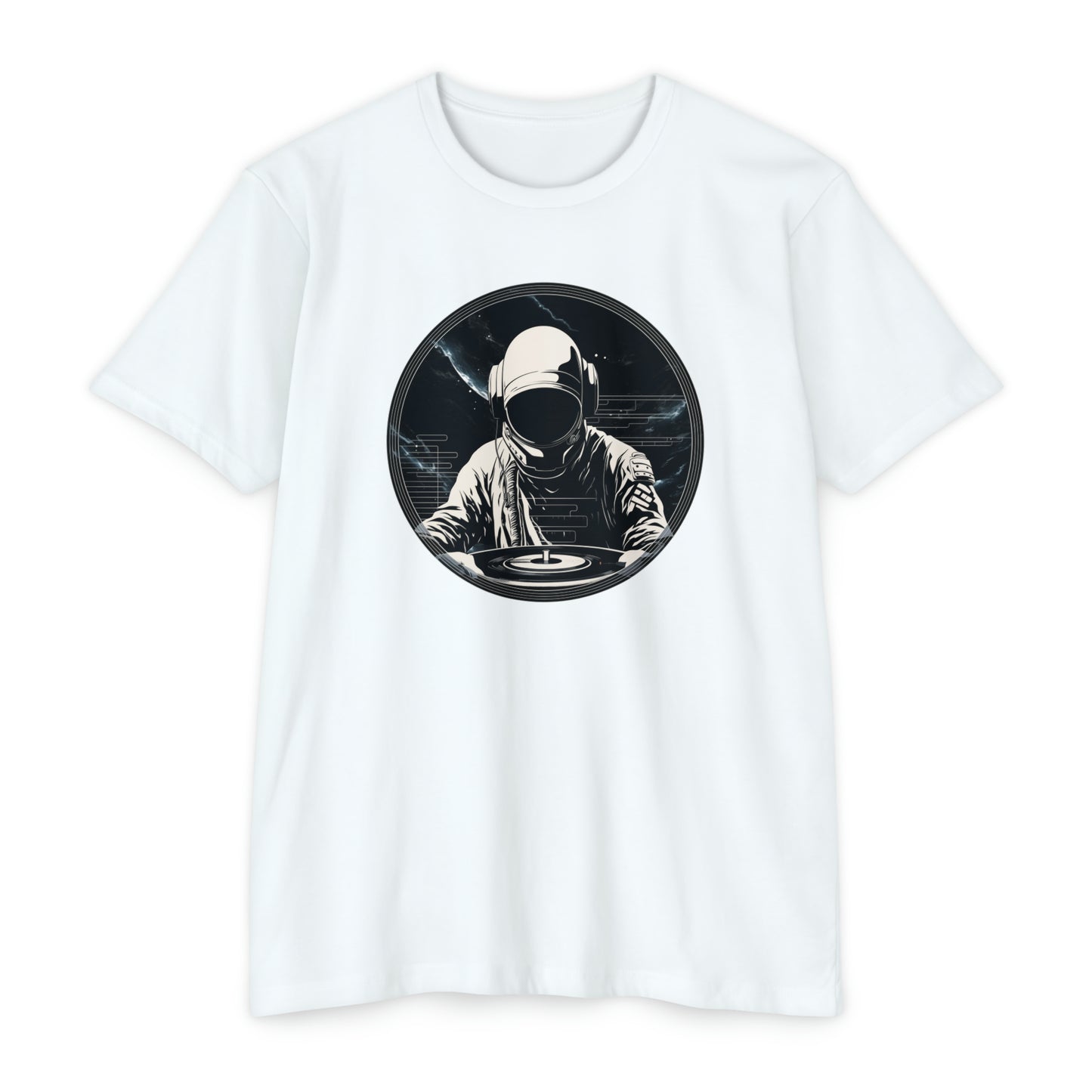 DJ Space Face Vinyl Record Shirt