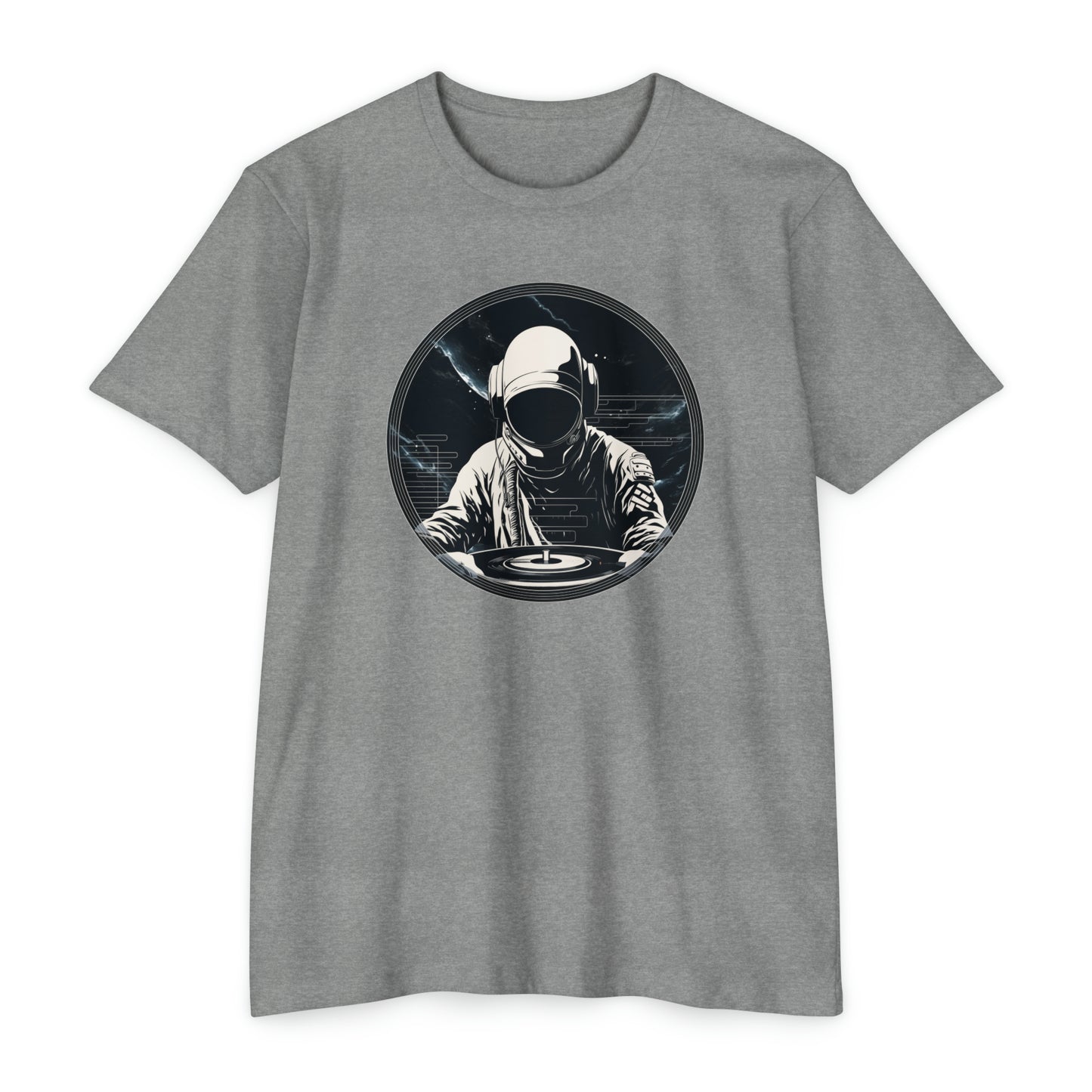 DJ Space Face Vinyl Record Shirt