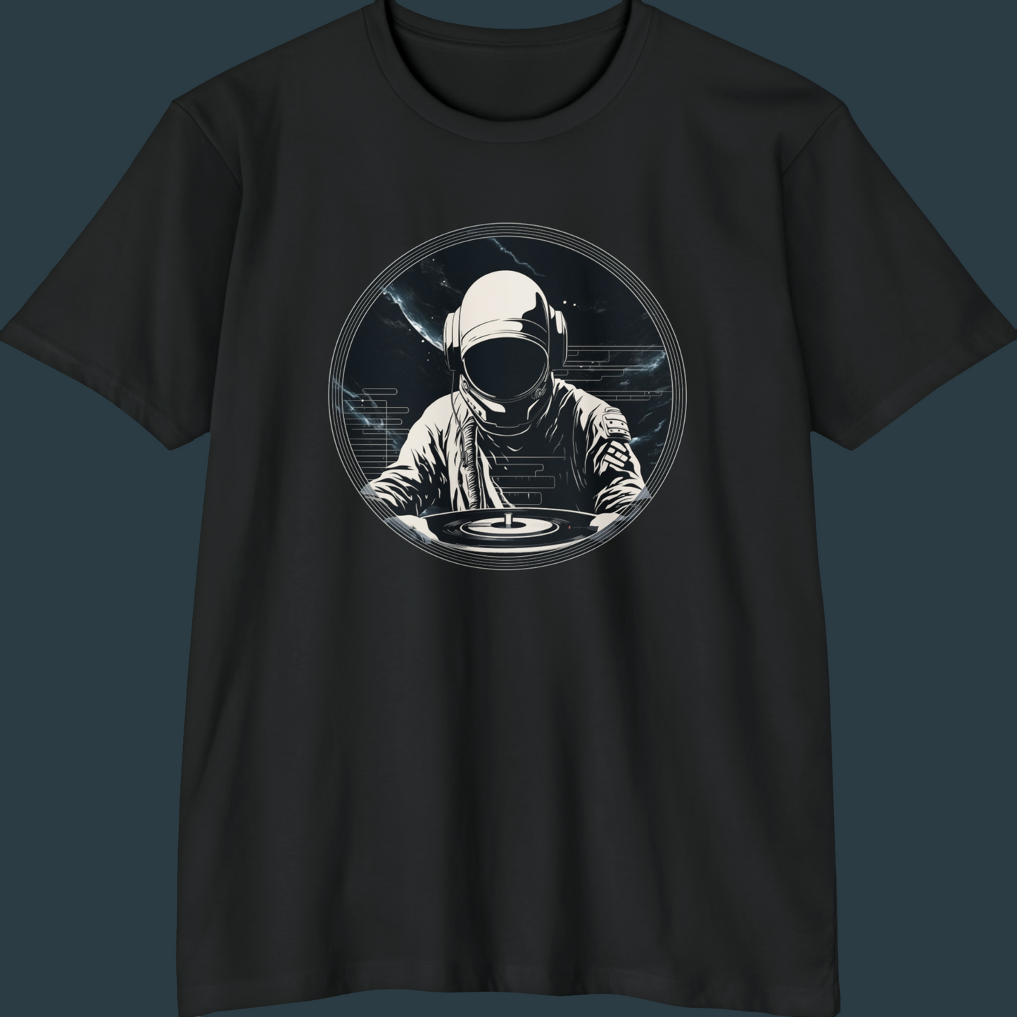 DJ Space Face Vinyl Record Shirt